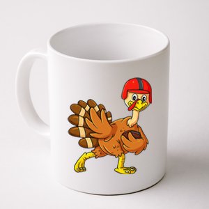 Thanksgiving Turkey Football Player Trophy Award Pose Coffee Mug