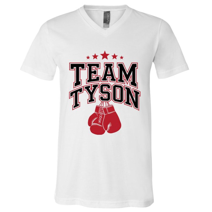 Team Tyson Family Personalized Name V-Neck T-Shirt