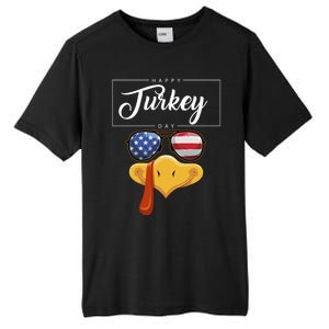 Thanksgiving Turkey Face American Glasses Happy Turkey Day Great Gift Tall Fusion ChromaSoft Performance T-Shirt