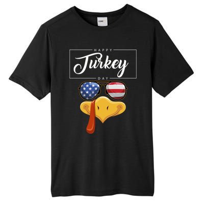 Thanksgiving Turkey Face American Glasses Happy Turkey Day Great Gift Tall Fusion ChromaSoft Performance T-Shirt