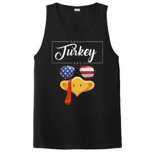 Thanksgiving Turkey Face American Glasses Happy Turkey Day Great Gift PosiCharge Competitor Tank