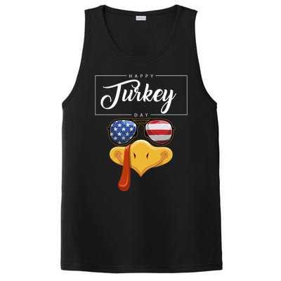 Thanksgiving Turkey Face American Glasses Happy Turkey Day Great Gift PosiCharge Competitor Tank