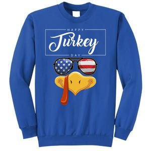 Thanksgiving Turkey Face American Glasses Happy Turkey Day Great Gift Sweatshirt