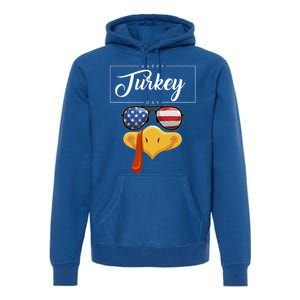 Thanksgiving Turkey Face American Glasses Happy Turkey Day Great Gift Premium Hoodie