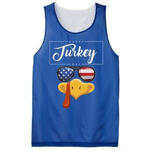 Thanksgiving Turkey Face American Glasses Happy Turkey Day Great Gift Mesh Reversible Basketball Jersey Tank