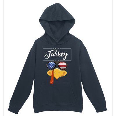 Thanksgiving Turkey Face American Glasses Happy Turkey Day Great Gift Urban Pullover Hoodie