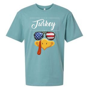 Thanksgiving Turkey Face American Glasses Happy Turkey Day Great Gift Sueded Cloud Jersey T-Shirt