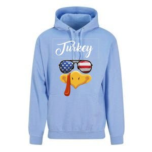 Thanksgiving Turkey Face American Glasses Happy Turkey Day Great Gift Unisex Surf Hoodie