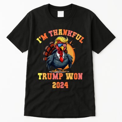Trump Turkey Funny Meme Im Thankful Trump Won Thanksgiving Tall T-Shirt