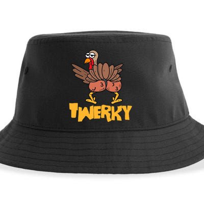 Twerky Thanksgiving | Funny Twerking Turkey Dance Gift Sustainable Bucket Hat