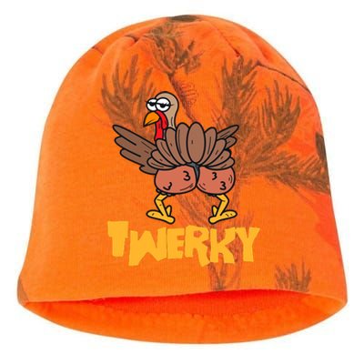 Twerky Thanksgiving | Funny Twerking Turkey Dance Gift Kati - Camo Knit Beanie