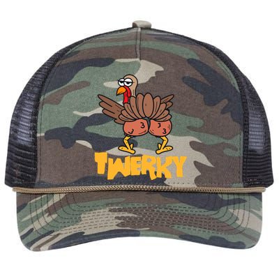 Twerky Thanksgiving | Funny Twerking Turkey Dance Gift Retro Rope Trucker Hat Cap