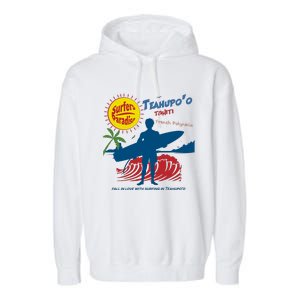 Teahupo Tahiti French Polynesia Surfer Garment-Dyed Fleece Hoodie