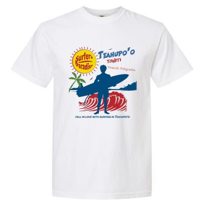 Teahupo Tahiti French Polynesia Surfer Garment-Dyed Heavyweight T-Shirt