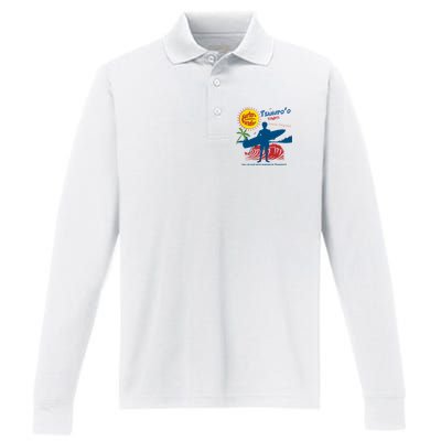 Teahupo Tahiti French Polynesia Surfer Performance Long Sleeve Polo