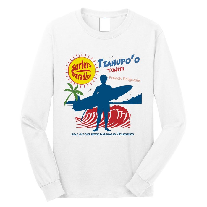 Teahupo Tahiti French Polynesia Surfer Long Sleeve Shirt