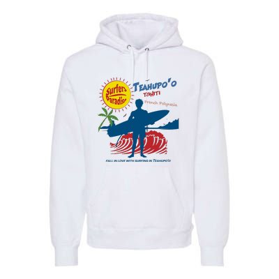 Teahupo Tahiti French Polynesia Surfer Premium Hoodie