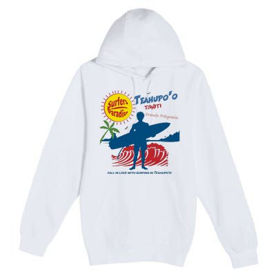 Teahupo Tahiti French Polynesia Surfer Premium Pullover Hoodie