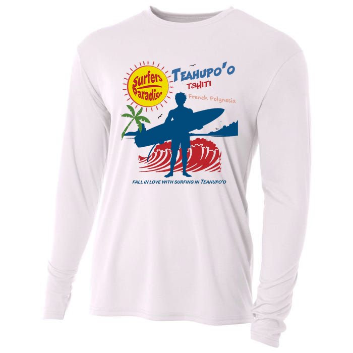 Teahupo Tahiti French Polynesia Surfer Cooling Performance Long Sleeve Crew