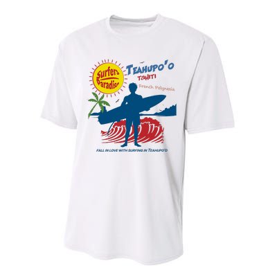 Teahupo Tahiti French Polynesia Surfer Performance Sprint T-Shirt