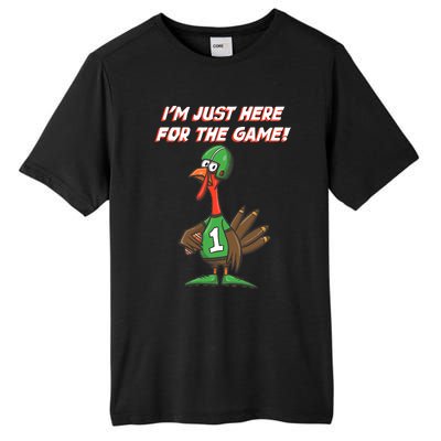 Thanksgiving Turkey Football Player Just Here for the Game Tall Fusion ChromaSoft Performance T-Shirt