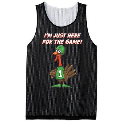 Thanksgiving Turkey Football Player Just Here for the Game Mesh Reversible Basketball Jersey Tank