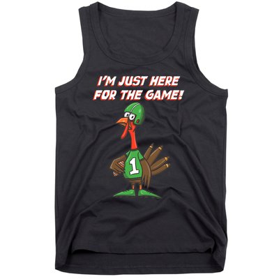 Thanksgiving Turkey Football Player Just Here for the Game Tank Top