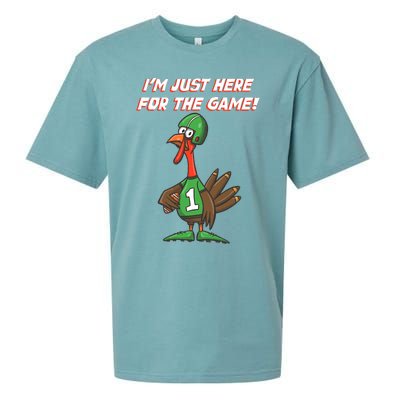 Thanksgiving Turkey Football Player Just Here for the Game Sueded Cloud Jersey T-Shirt