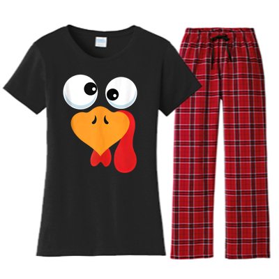 Thanksgiving Turkey Face Matching Family Costume Women's Flannel Pajama Set