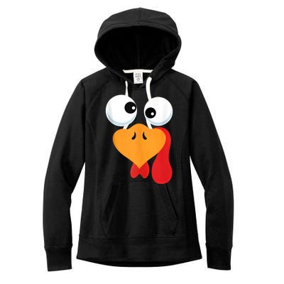 Thanksgiving Turkey Face Matching Family Costume Women's Fleece Hoodie