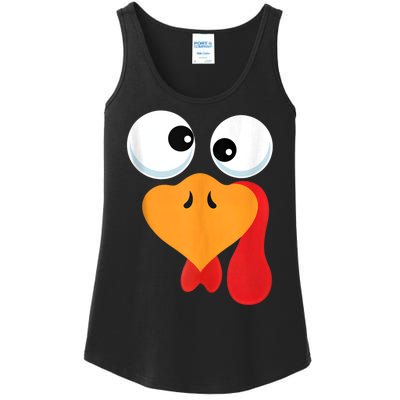 Thanksgiving Turkey Face Matching Family Costume Ladies Essential Tank