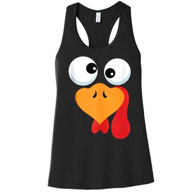 Thanksgiving Turkey Face Matching Family Costume Women's Racerback Tank