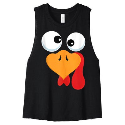 Thanksgiving Turkey Face Matching Family Costume Women's Racerback Cropped Tank