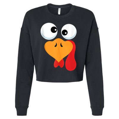 Thanksgiving Turkey Face Matching Family Costume Cropped Pullover Crew