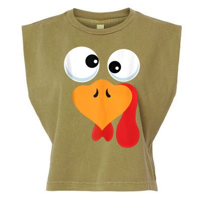 Thanksgiving Turkey Face Matching Family Costume Garment-Dyed Women's Muscle Tee