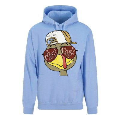 Thanksgiving Turkey Face With Gobble Sunglasses & Cap Unisex Surf Hoodie