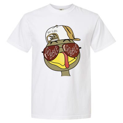 Thanksgiving Turkey Face With Gobble Sunglasses & Cap Garment-Dyed Heavyweight T-Shirt