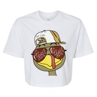 Thanksgiving Turkey Face With Gobble Sunglasses & Cap Bella+Canvas Jersey Crop Tee