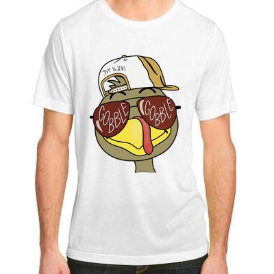 Thanksgiving Turkey Face With Gobble Sunglasses & Cap Adult ChromaSoft Performance T-Shirt