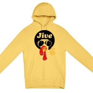 Thanksgiving Turkey Face Peace Sign Retro 70S Fans Gift Premium Pullover Hoodie