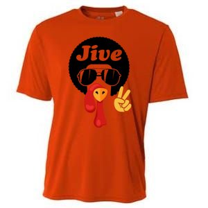 Thanksgiving Turkey Face Peace Sign Retro 70S Fans Gift Cooling Performance Crew T-Shirt