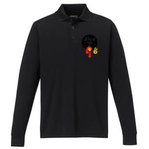 Thanksgiving Turkey Face Peace Sign Retro 70S Fans Gift Performance Long Sleeve Polo