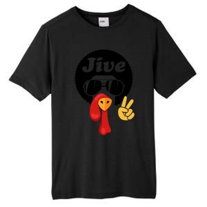 Thanksgiving Turkey Face Peace Sign Retro 70S Fans Gift Tall Fusion ChromaSoft Performance T-Shirt