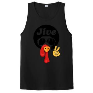 Thanksgiving Turkey Face Peace Sign Retro 70S Fans Gift PosiCharge Competitor Tank