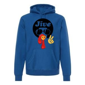 Thanksgiving Turkey Face Peace Sign Retro 70S Fans Gift Premium Hoodie