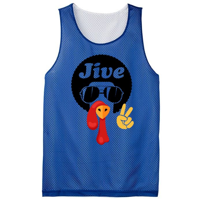 Thanksgiving Turkey Face Peace Sign Retro 70S Fans Gift Mesh Reversible Basketball Jersey Tank