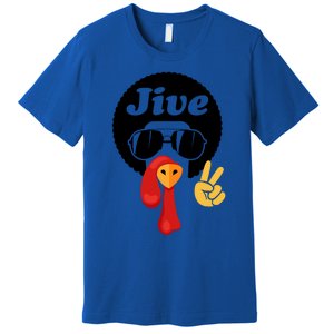 Thanksgiving Turkey Face Peace Sign Retro 70S Fans Gift Premium T-Shirt