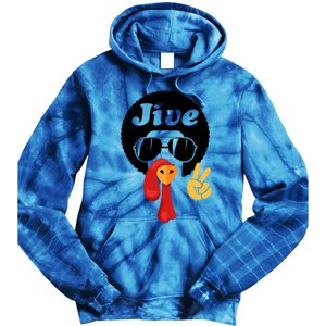 Thanksgiving Turkey Face Peace Sign Retro 70S Fans Gift Tie Dye Hoodie