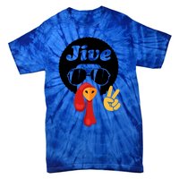 Thanksgiving Turkey Face Peace Sign Retro 70S Fans Gift Tie-Dye T-Shirt