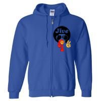 Thanksgiving Turkey Face Peace Sign Retro 70S Fans Gift Full Zip Hoodie